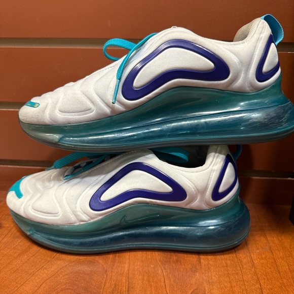 Nike White Sneakers with Teal and Blue Accents - Picture 2 of 8